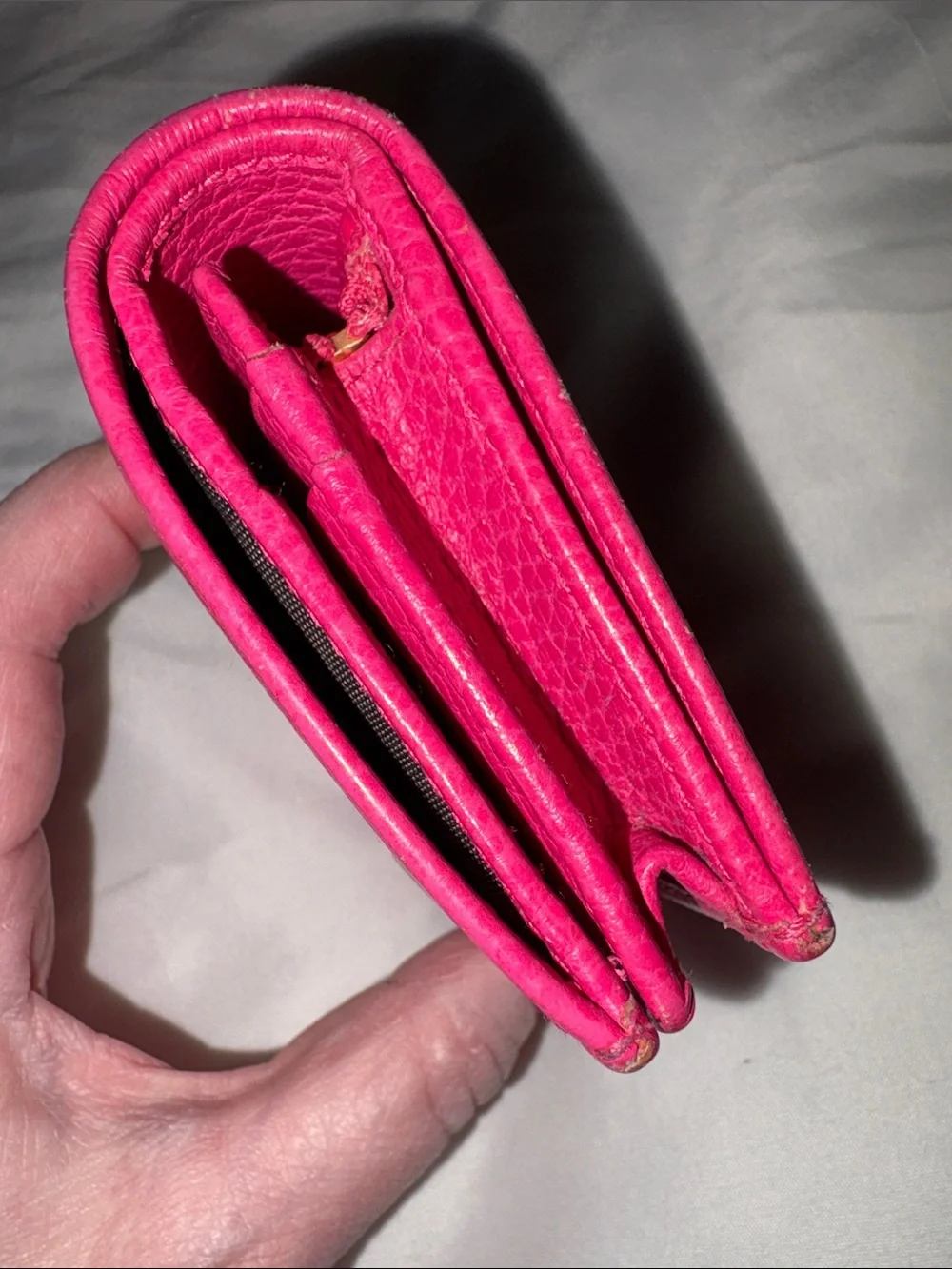 GUCCI Hot Pink Barbie Compact Wallet Pebbled Leather - Picture 7 of 8
